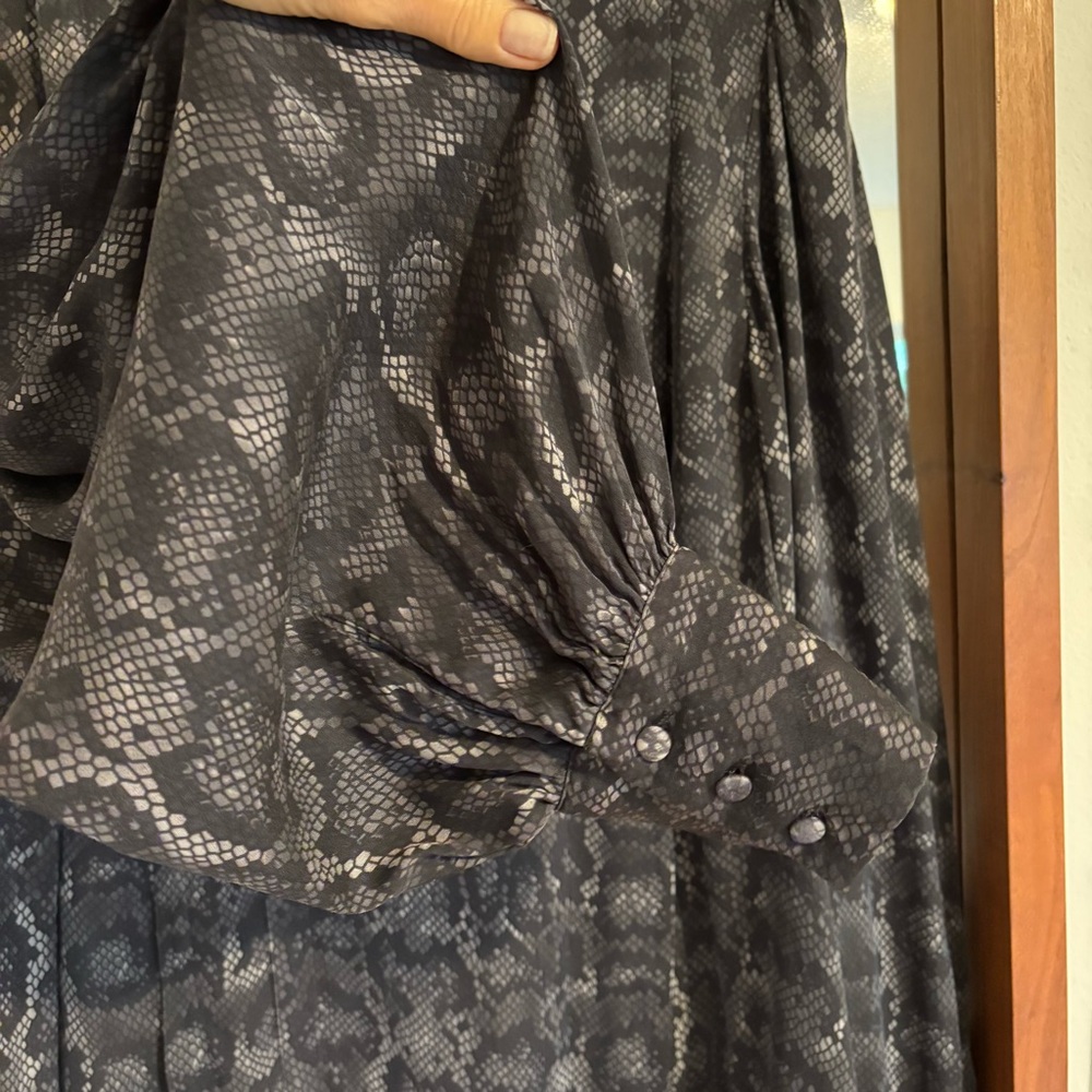 Anine Bing Python Print Long Sleeve Blouse - image 6